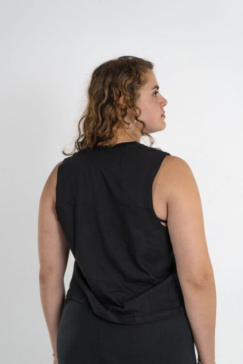 Crop Top de Algodón Negro