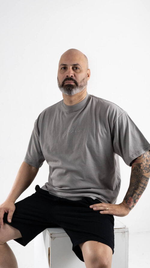 Remera Manga Corta Oversize 20.1 Gris Claro